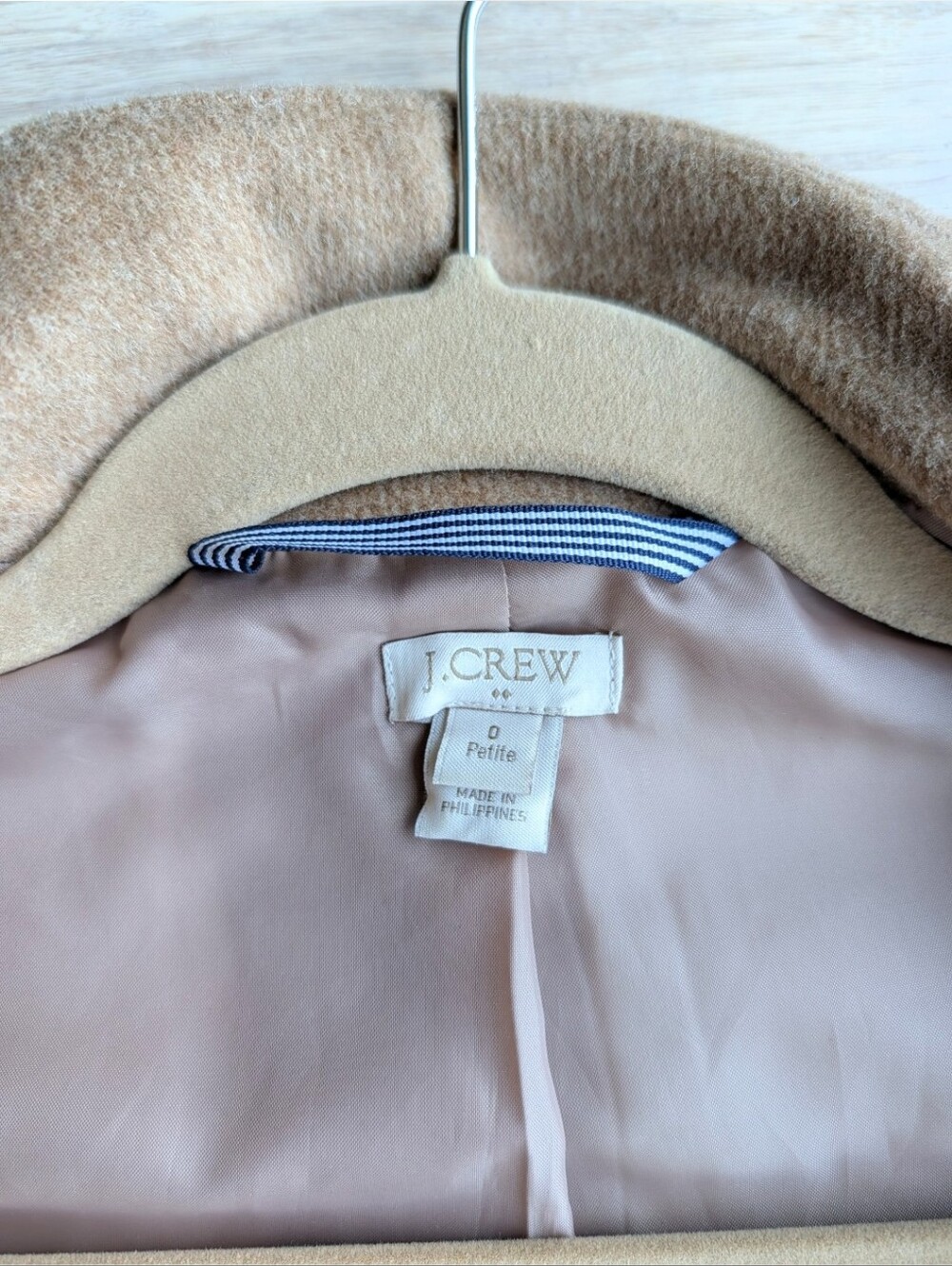 JCrew Wool Blend Stand-Collar City Coat in Camel - Picture 4 of 4